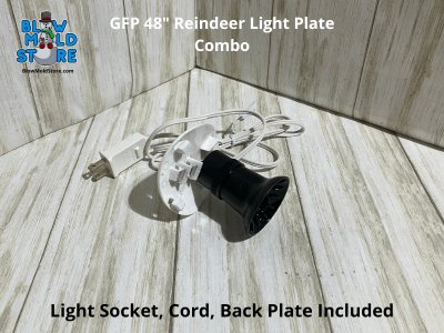 Factory General Foam (GFP) Reindeer Blow Mold Backplate & Cord - Blow Mold Store