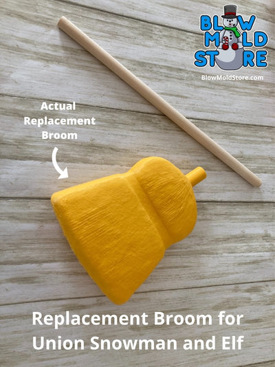 Blow Mold Broom for Union 22" Snowman, 28" Elf, and Lady with Broom - Blow Mold Store