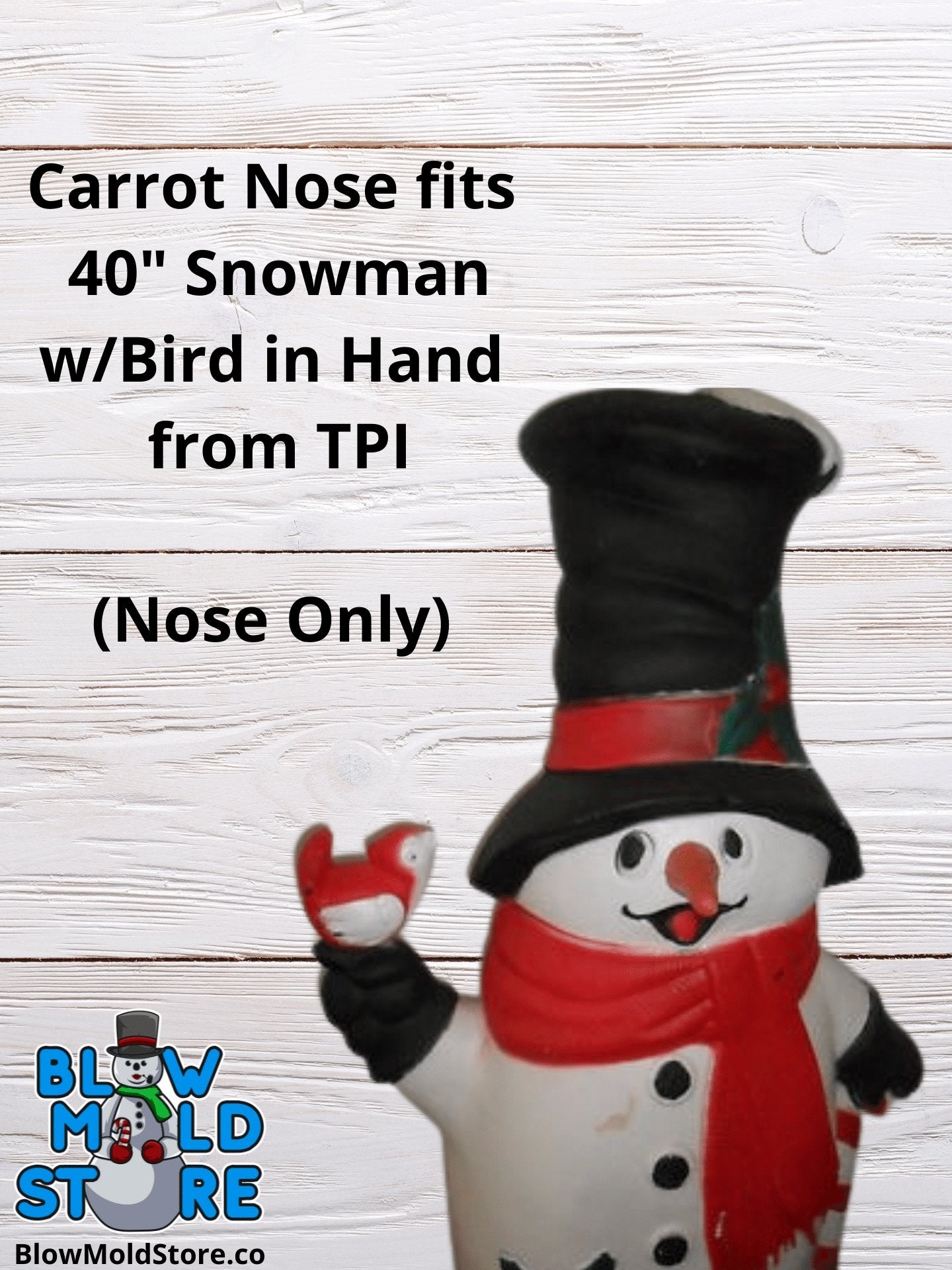 Blow Mold Carrot Nose Replacement for 40" Snowman with Sled from TPI - Blow Mold Store