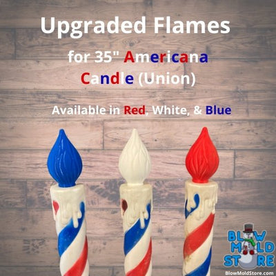 Blue Candle Flame for Union Americana Patriotic Blow Mold Candle - Blow Mold Store