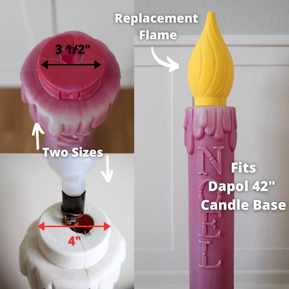 Candle Flame for 42" Dapol Candle - 4" Base - Blow Mold Store