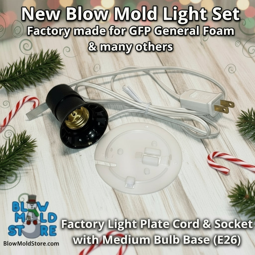 Factory Made Blow Mold Light Socket Cord & Back Plate Combo for General Foam GFP - Blow Mold Store