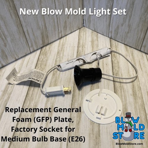Light Socket, Cord, & Light Plate Combo for General Foam GFP Blow Molds - Blow Mold Store