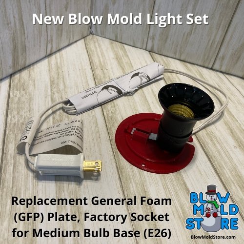 Light Socket, Cord, & Light Plate Combo for General Foam GFP Blow Molds - Blow Mold Store