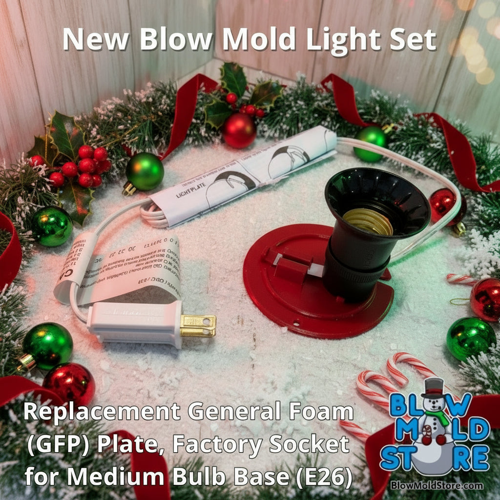 Light Socket, Cord, & Light Plate Combo for General Foam GFP Blow Molds - Blow Mold Store