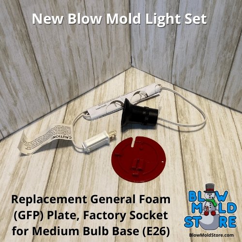 Light Socket, Cord, & Light Plate Combo for General Foam GFP Blow Molds - Blow Mold Store