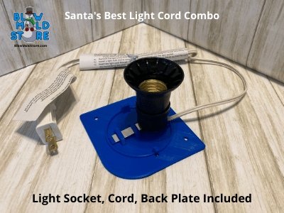 Light Socket, Cord, & Light Plate Combo for Santa's Best Blow Molds - Blow Mold Store