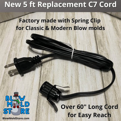 Premium 5' Blow Mold C7 Cord with Mounting Clip (SPT-1) - Blow Mold Store