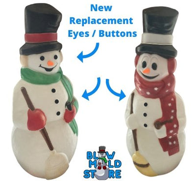 Replacement Blow Mold Snowman Eyes/Buttons for Snowman Blowmold - Blow Mold Store