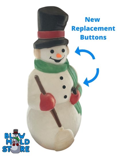 Replacement Blow Mold Snowman Eyes/Buttons for Snowman Blowmold - Blow Mold Store