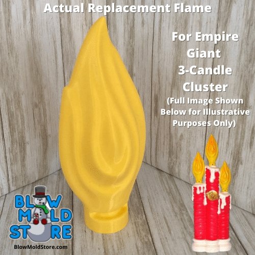Replacement Candle Flame for Giant 3-Candle Cluster Noel Silver Star Triple Candle - Blow Mold Store