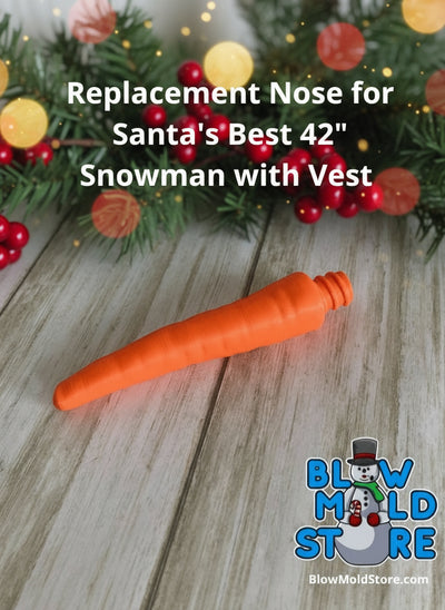 Replacement Carrot Nose Blow Mold Snowman with Vest Santa's Best & General Foam - Blow Mold Store