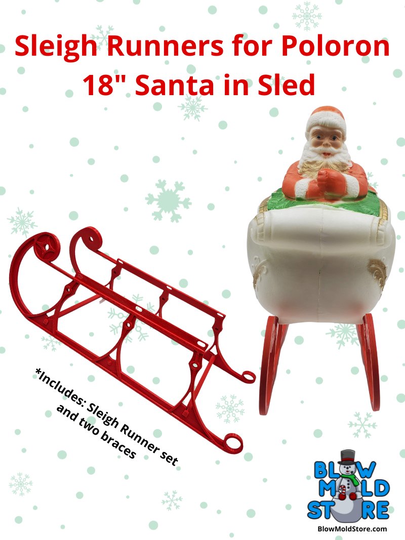 Sleigh Runners for Poloron 18" Santa in Sled - Blow Mold Store