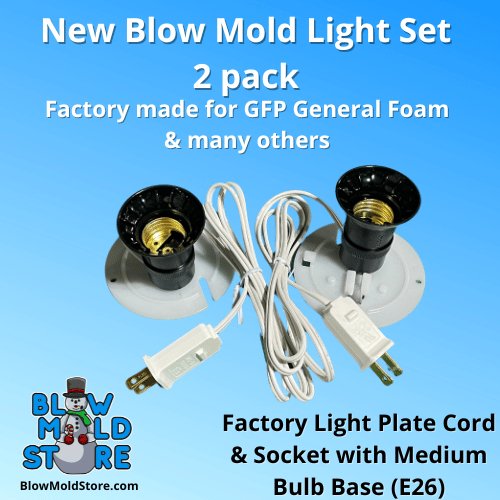 2 Pack: Factory Blow Mold Light Cord & Back Plate Combo for General Foam GFP - Blow Mold Store