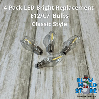 4 pack Upgraded LED C7 Bulbs for Blow Mold Displays - Blow Mold Store