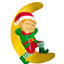 Christmas Holiday Decoration Lighted Elf On The Moon blow mold European Style