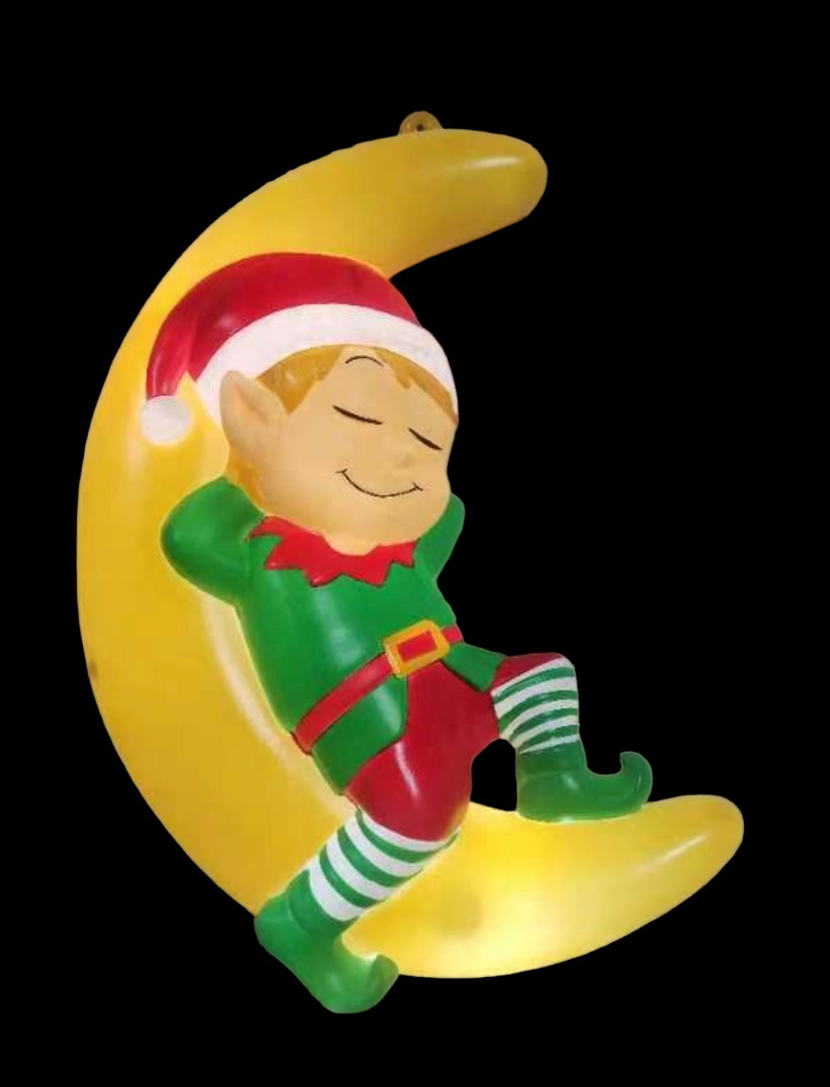 Christmas Holiday Decoration Lighted Elf On The Moon blow mold European Style