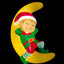 Christmas Holiday Decoration Lighted Elf On The Moon blow mold European Style