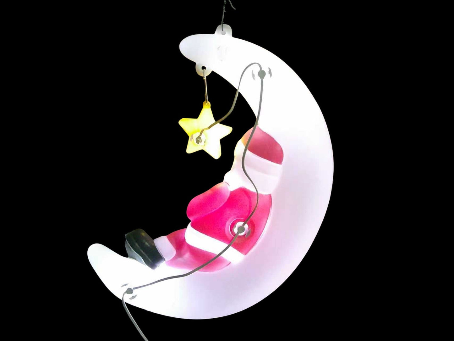 Sleeping Santa On The Moon With List Christmas Home Holiday Decor Blow Mold 22.5”