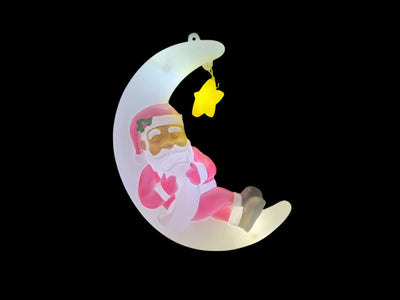 Sleeping Santa On The Moon With List Christmas Home Holiday Decor Blow Mold 22.5”