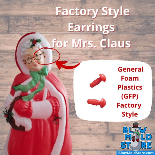 Earrings for 40" Mrs. Claus Blow Mold Santa's Best & General Foam GFP - Blow Mold Store