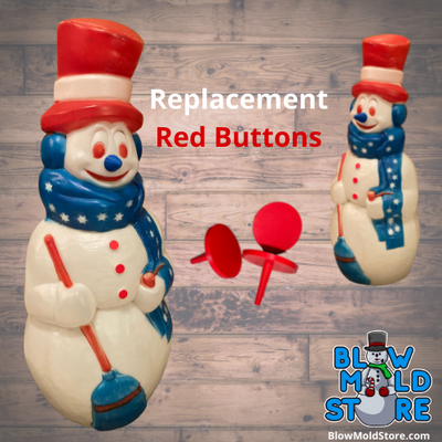 Red Replacement Blow Mold Buttons for Patriotic Snowman Blowmold