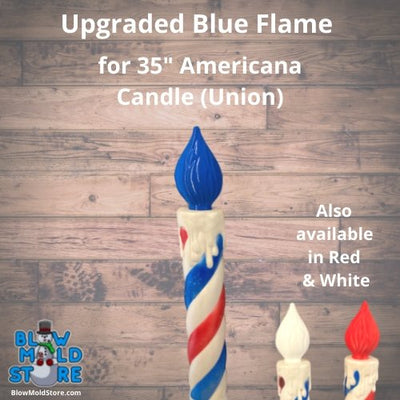 Blue Candle Flame for Union Americana Patriotic Blow Mold Candle - Blow Mold Store