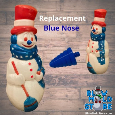 Blue Nose for Empire General Foam 40" Patriotic Blow Mold Snowman with Broom - Blow Mold Store