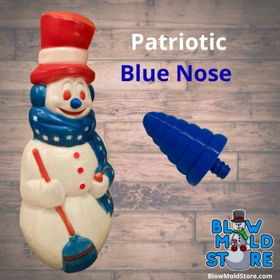 Blue Nose for Empire General Foam 40" Patriotic Blow Mold Snowman with Broom - Blow Mold Store