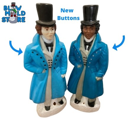 Buttons for Male Dickens Blow Mold Caroler - Blow Mold Store