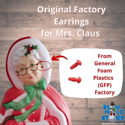 Factory Blow Mold Earrings for 40" Mrs. Claus from Santa's Best & General Foam GFP - Blow Mold Store