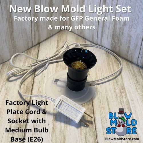 Factory Made Blow Mold Light Socket Cord & Back Plate Combo for General Foam GFP - Blow Mold Store
