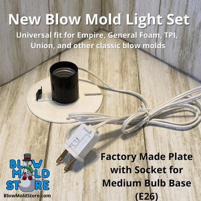 Factory Made Universal Blow Mold Light Socket Cord & Back Plate Combo - Blow Mold Store