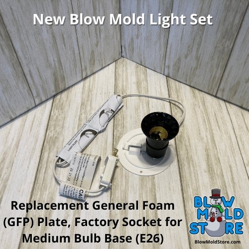 Light Socket, Cord, & Light Plate Combo for General Foam GFP Blow Molds - Blow Mold Store