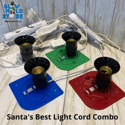 Light Socket, Cord, & Light Plate Combo for Santa's Best Blow Molds - Blow Mold Store