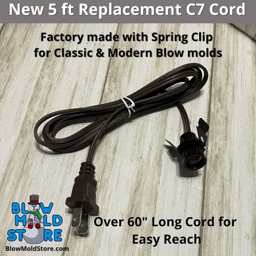 Premium 5' Blow Mold C7 Cord with Mounting Clip (SPT-1) - Blow Mold Store