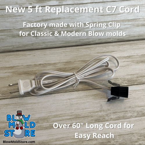 Premium 5' Blow Mold C7 Cord with Mounting Clip (SPT-1) - Blow Mold Store