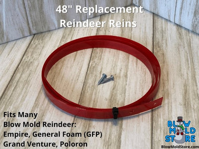 Replacement Blow Mold Reindeer Reigns Red Straps Traces Tugs - Blow Mold Store