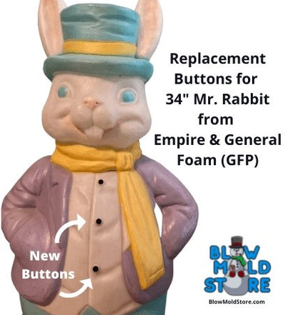 Replacement Blow Mold Vest Buttons for 34" Mr. Rabbit from Empire & General Foam GFP - Blow Mold Store