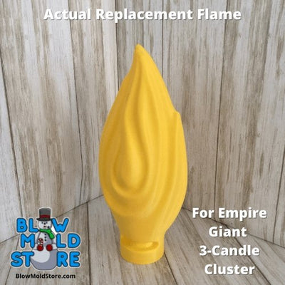 Replacement Candle Flame for Giant 3-Candle Cluster Noel Silver Star Triple Candle - Blow Mold Store