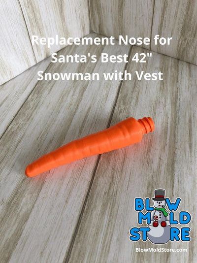 Replacement Carrot Nose Blow Mold Snowman with Vest Santa's Best & General Foam - Blow Mold Store