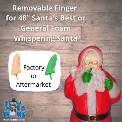 Replacement Finger for Whispering Santa Blow Mold, Santa's Best & General Foam - Blow Mold Store