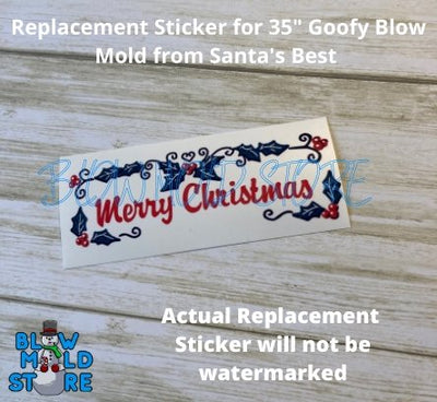 Replacement Sticker for Santa's Best 35" Goofy Disney Character Blow Mold - Blow Mold Store