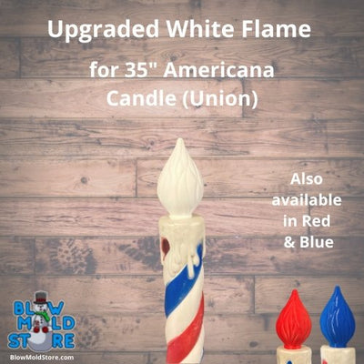 White Candle Flame for Union Americana Patriotic Blow Mold Candle - Blow Mold Store
